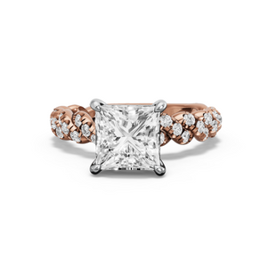 Image for Princess Classic Basket Ring with Twist Pave band