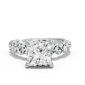 Image for Princess Classic Basket Ring with Twist Pave band