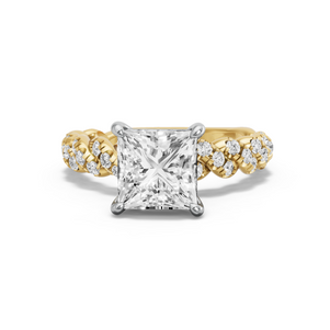 Image for Princess Classic Basket Ring with Twist Pave band