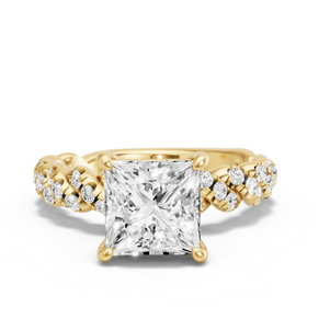 Image for Princess Classic Basket Ring with Twist Pave band
