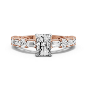 Image for Radiant Classic Basket Ring with Alternating Baguette band