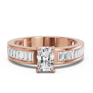Image for Radiant Classic Basket Ring with Baguette Channel band