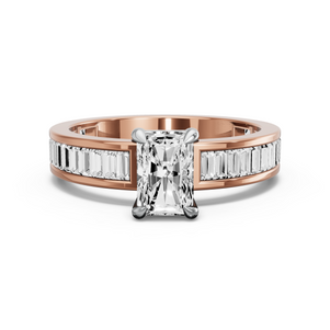 Image for Radiant Classic Basket Ring with Baguette Channel band