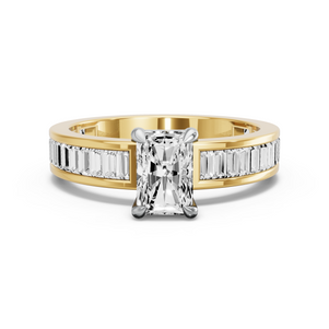 Image for Radiant Classic Basket Ring with Baguette Channel band