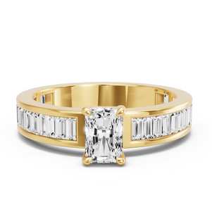 Image for Radiant Classic Basket Ring with Baguette Channel band