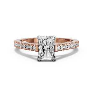 Image for Radiant Classic Basket Ring with Cathedral Pave band
