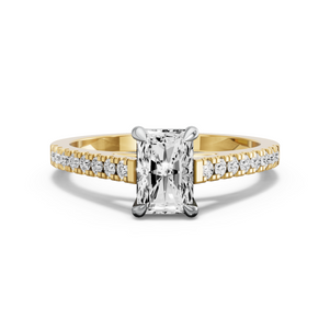 Image for Radiant Classic Basket Ring with Cathedral Pave band
