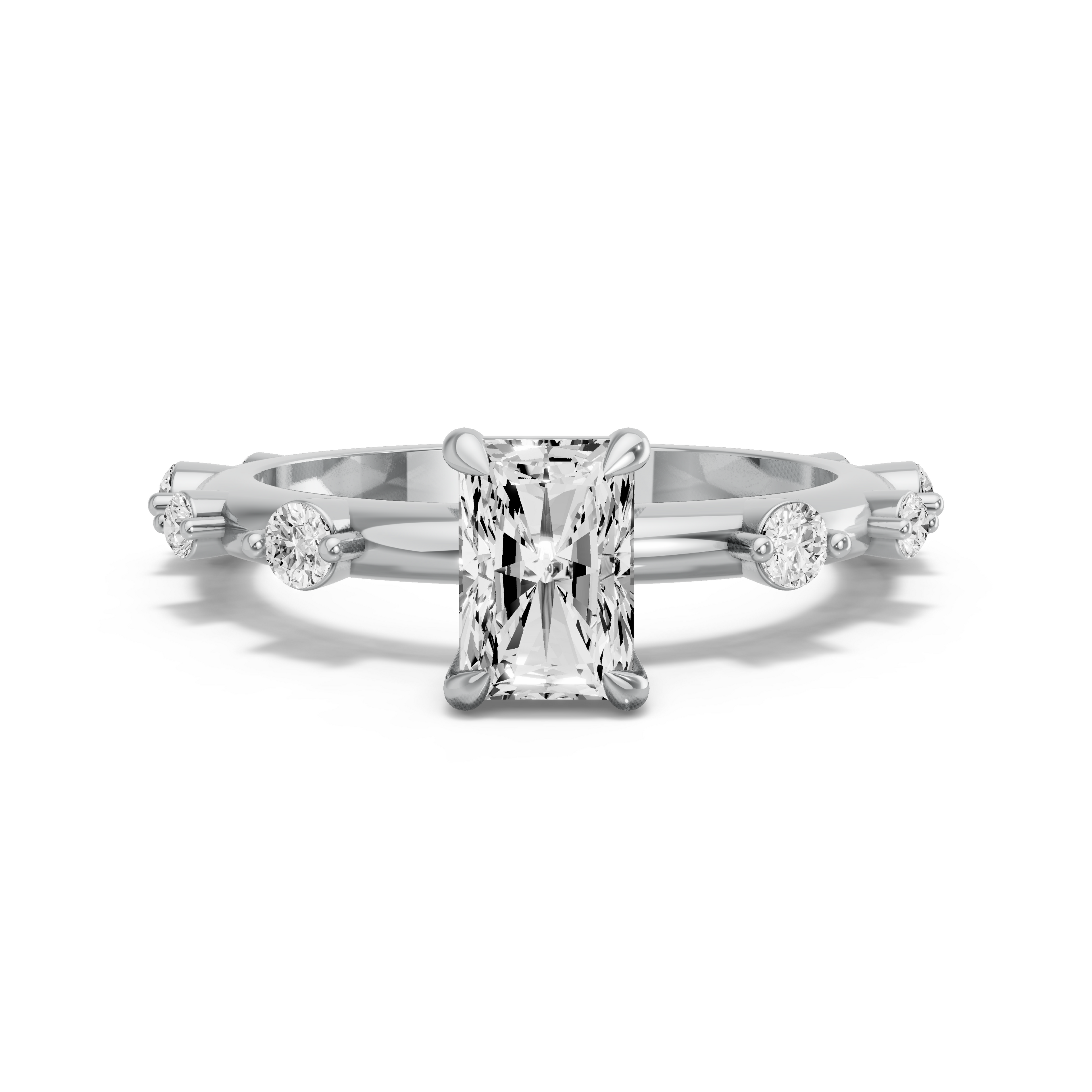Image for Radiant Classic Basket Ring with Floating Station band in 950 Platinum
