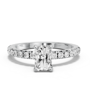Image for Radiant Classic Basket Ring with French Pave band