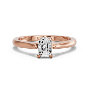 Image for Radiant Classic Basket Ring with Knife Edge Cathedral band in 18K Rose Gold
