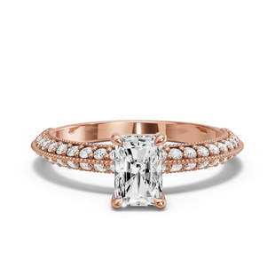 Image for Radiant Classic Basket Ring with Knife Edge Pave band