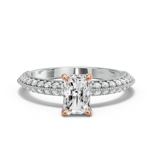 Image for Radiant Classic Basket Ring with Knife Edge Pave band