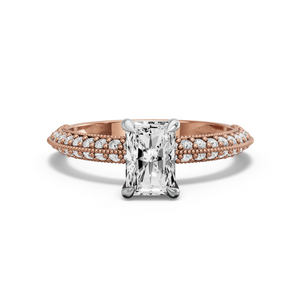 Image for Radiant Classic Basket Ring with Knife Edge Pave band