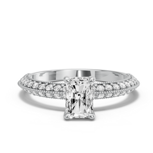 Image for Radiant Classic Basket Ring with Knife Edge Pave band
