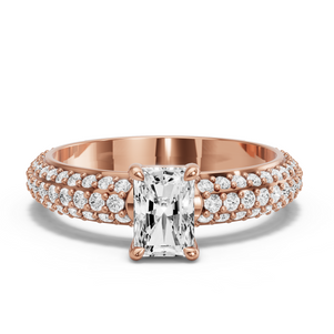 Image for Radiant Classic Basket Ring with Triple Row Pave band
