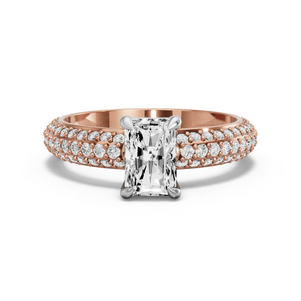 Image for Radiant Classic Basket Ring with Triple Row Pave band