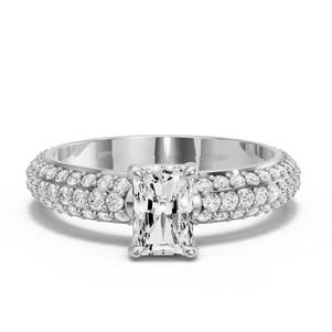 Image for Radiant Classic Basket Ring with Triple Row Pave band