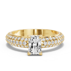 Image for Radiant Classic Basket Ring with Triple Row Pave band