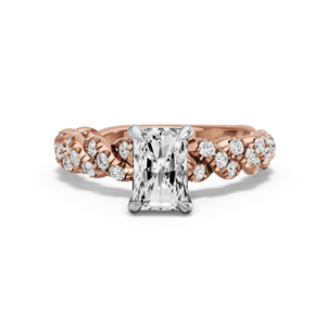 Image for Radiant Classic Basket Ring with Twist Pave band