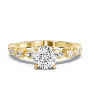 Image for Round Classic Basket Ring with Alternating Marquise band