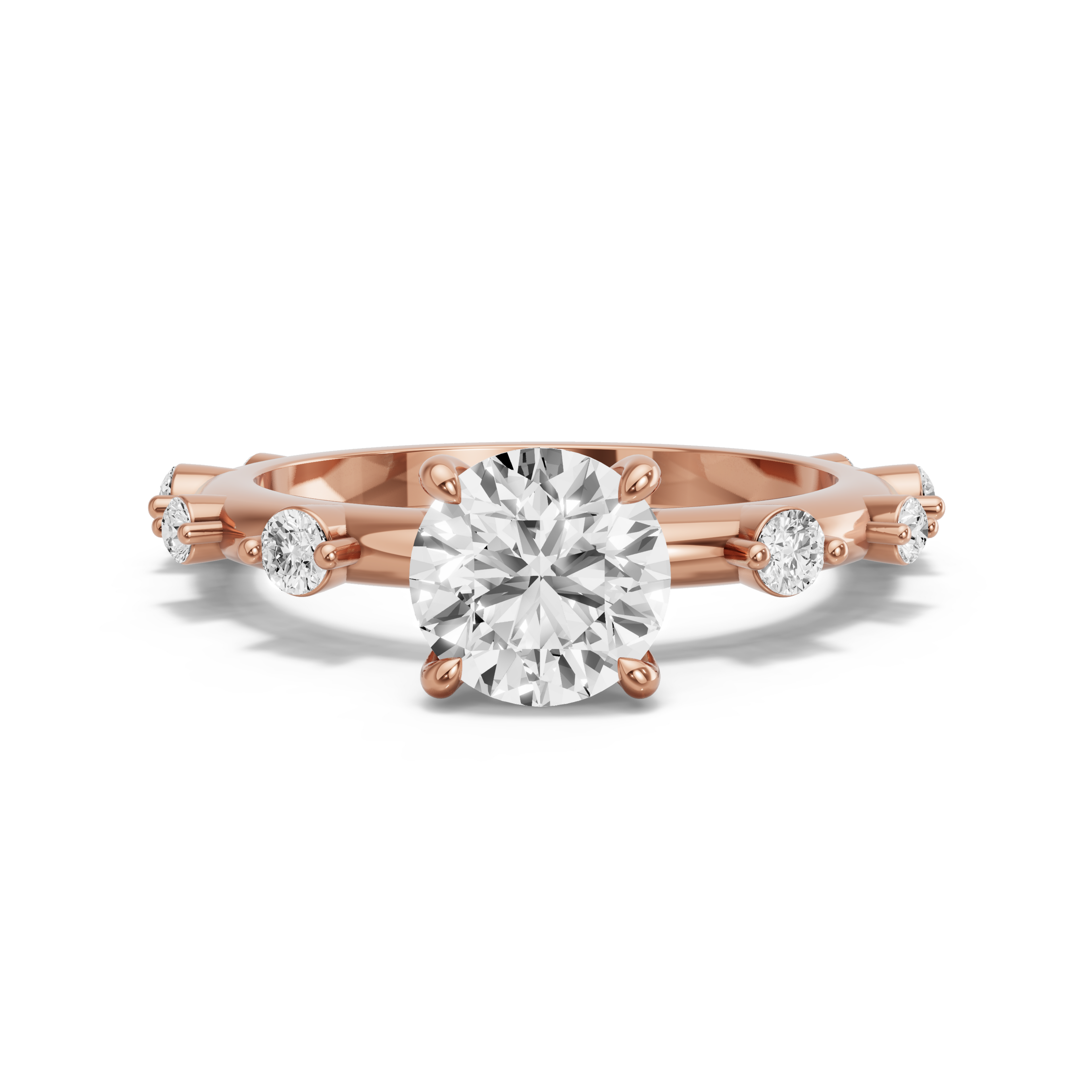 Image for Round Classic Basket Ring with Floating Station band