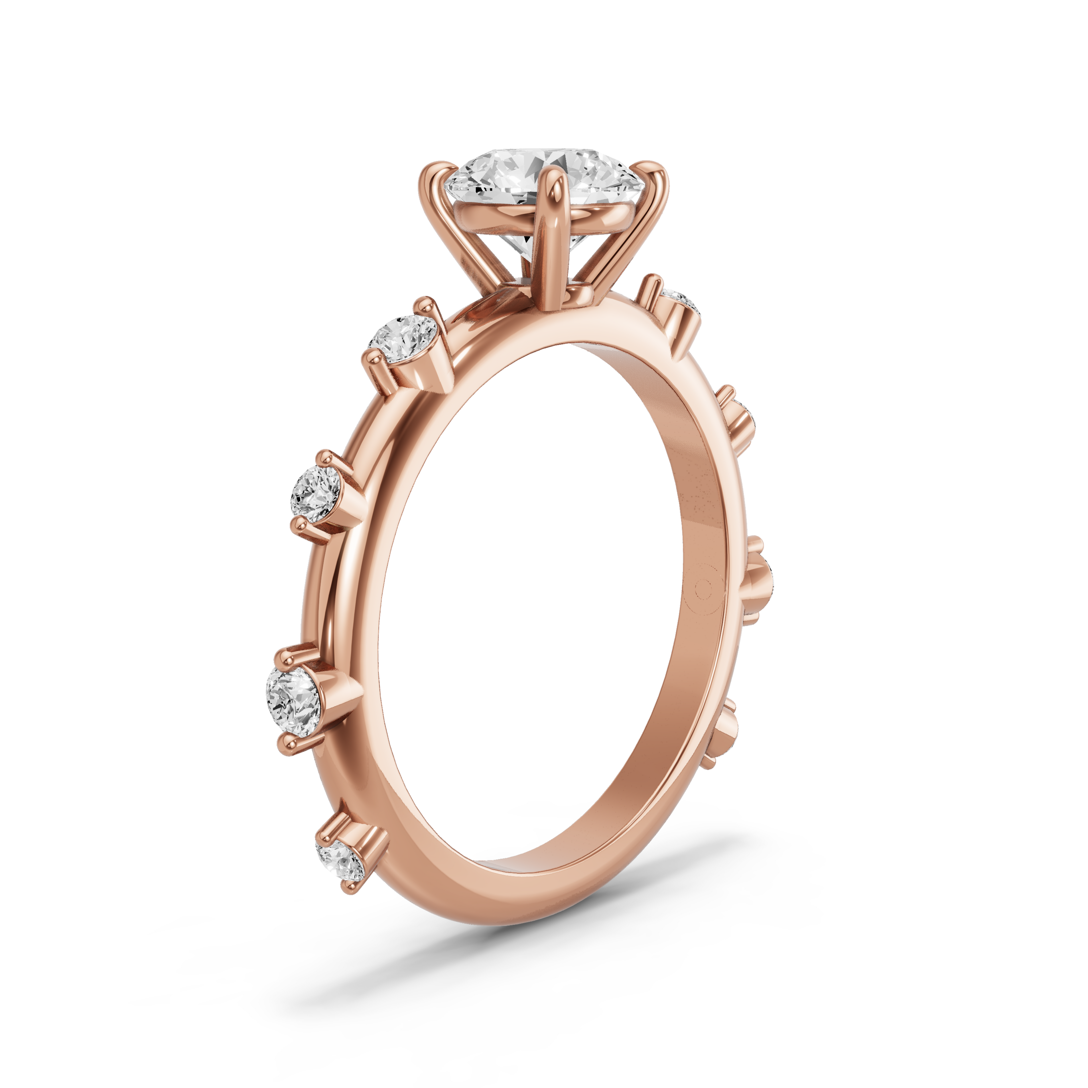 Image for Round Classic Basket Ring with Floating Station band