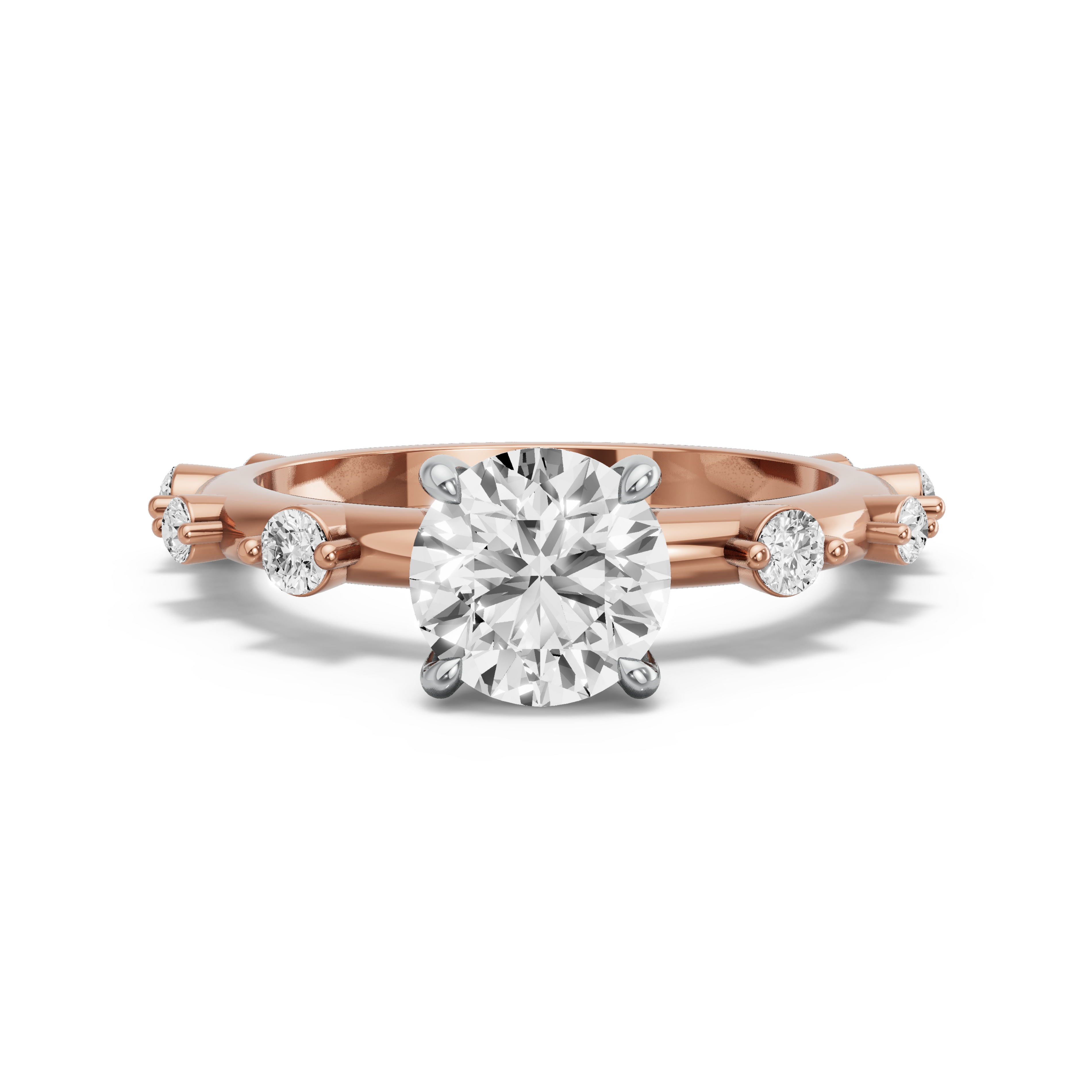 Image for Round Classic Basket Ring with Floating Station band
