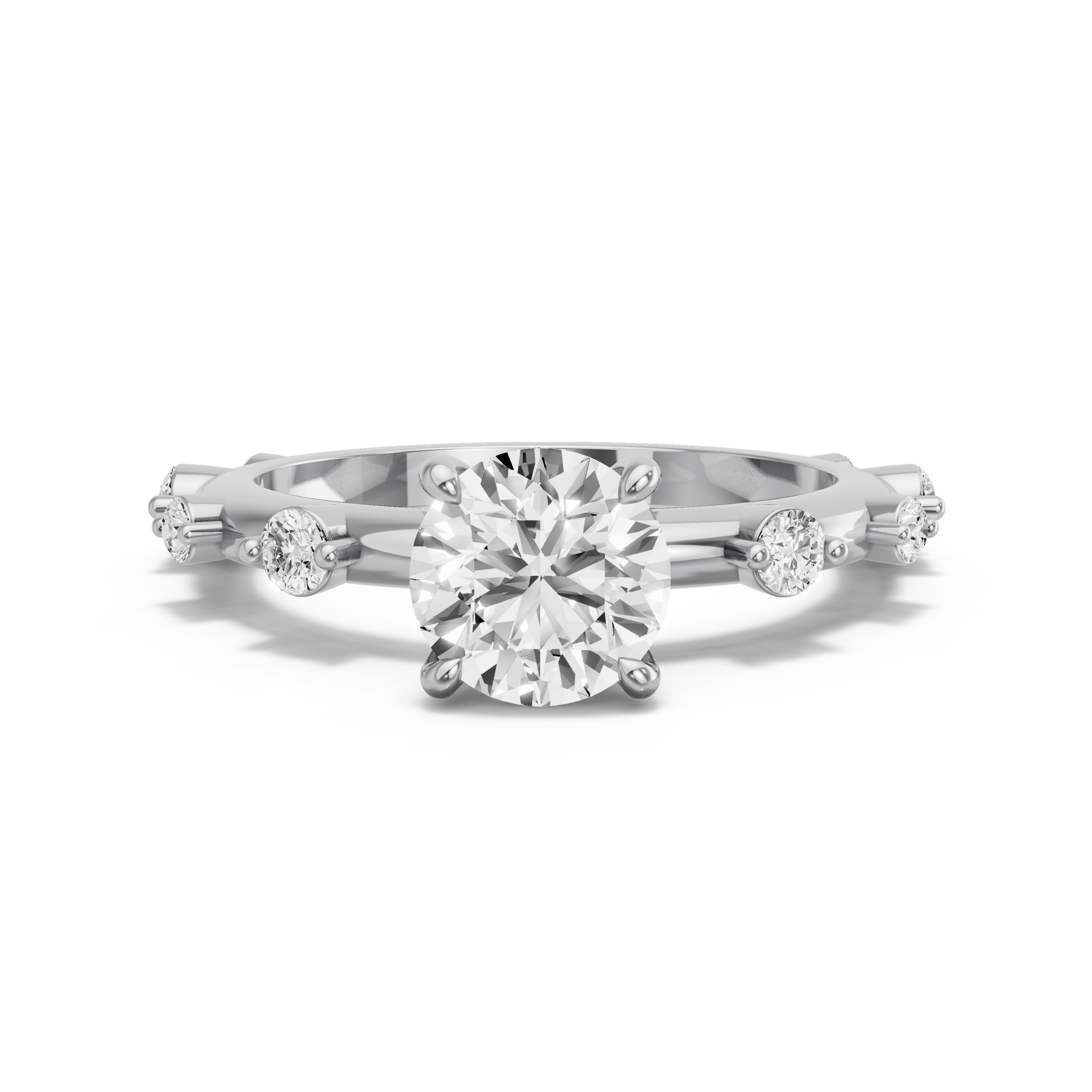 Image for Round Classic Basket Ring with Floating Station band