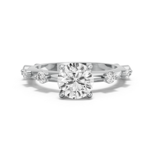 Image for Round Classic Basket Ring with Floating Station band