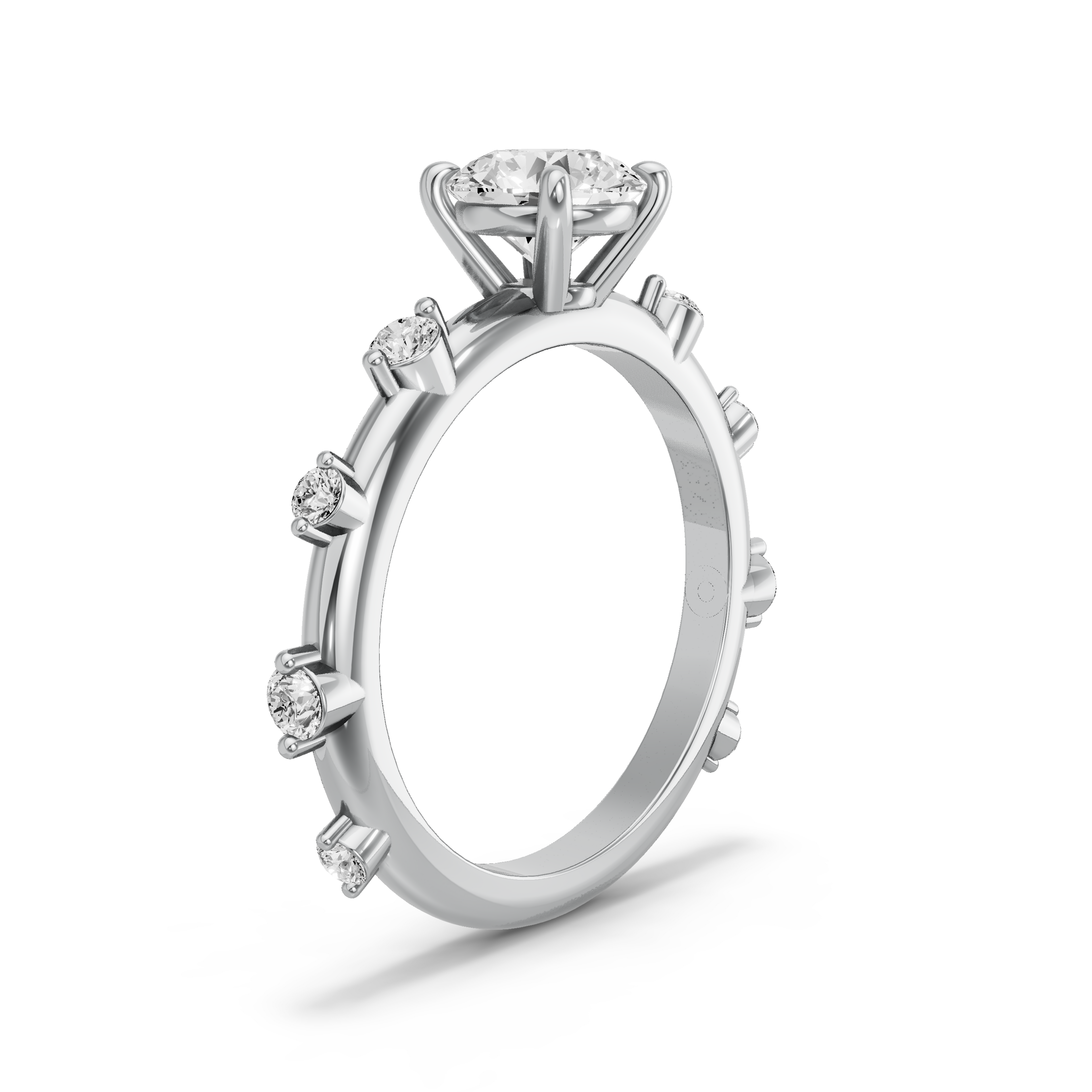 Image for Round Classic Basket Ring with Floating Station band