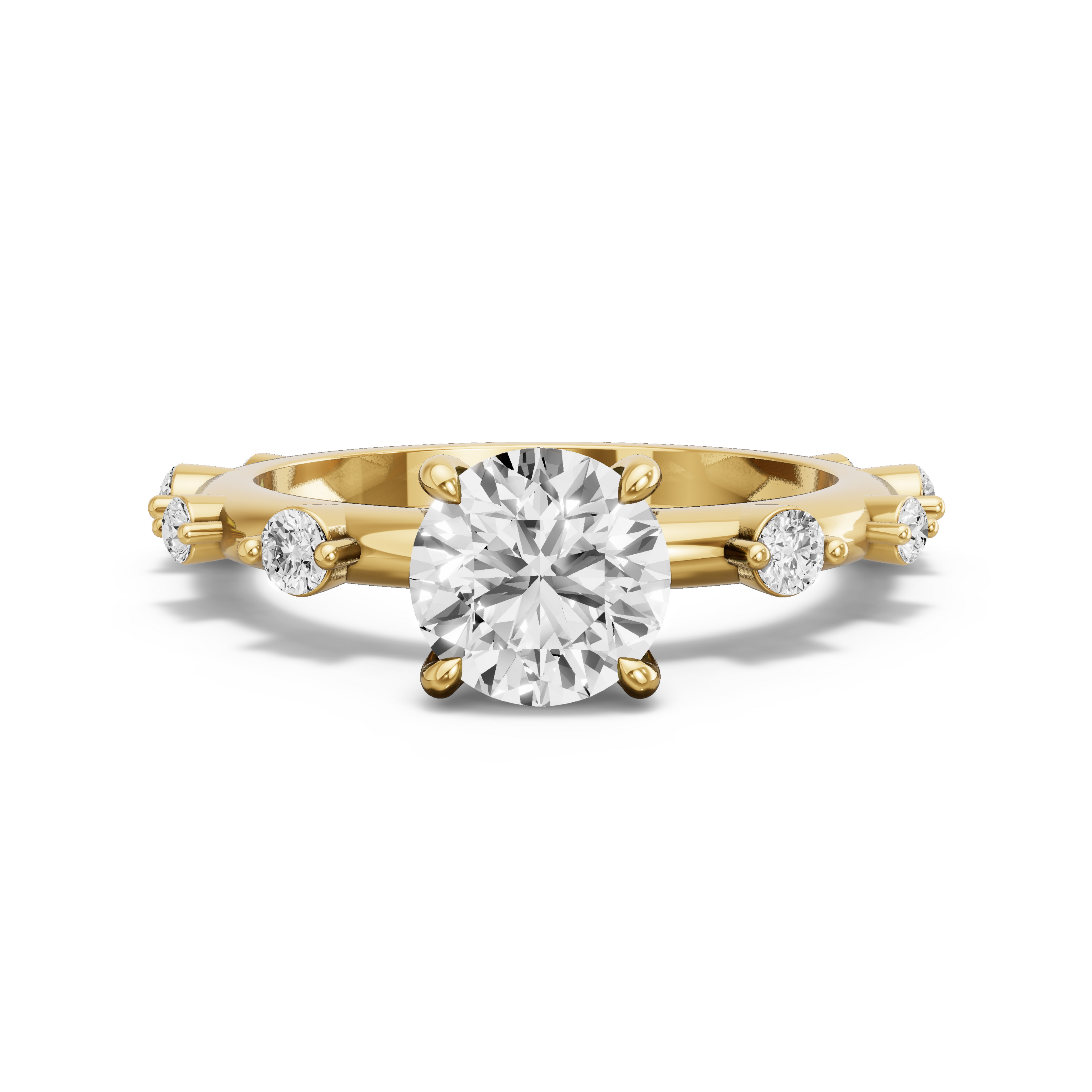 Image for Round Classic Basket Ring with Floating Station band