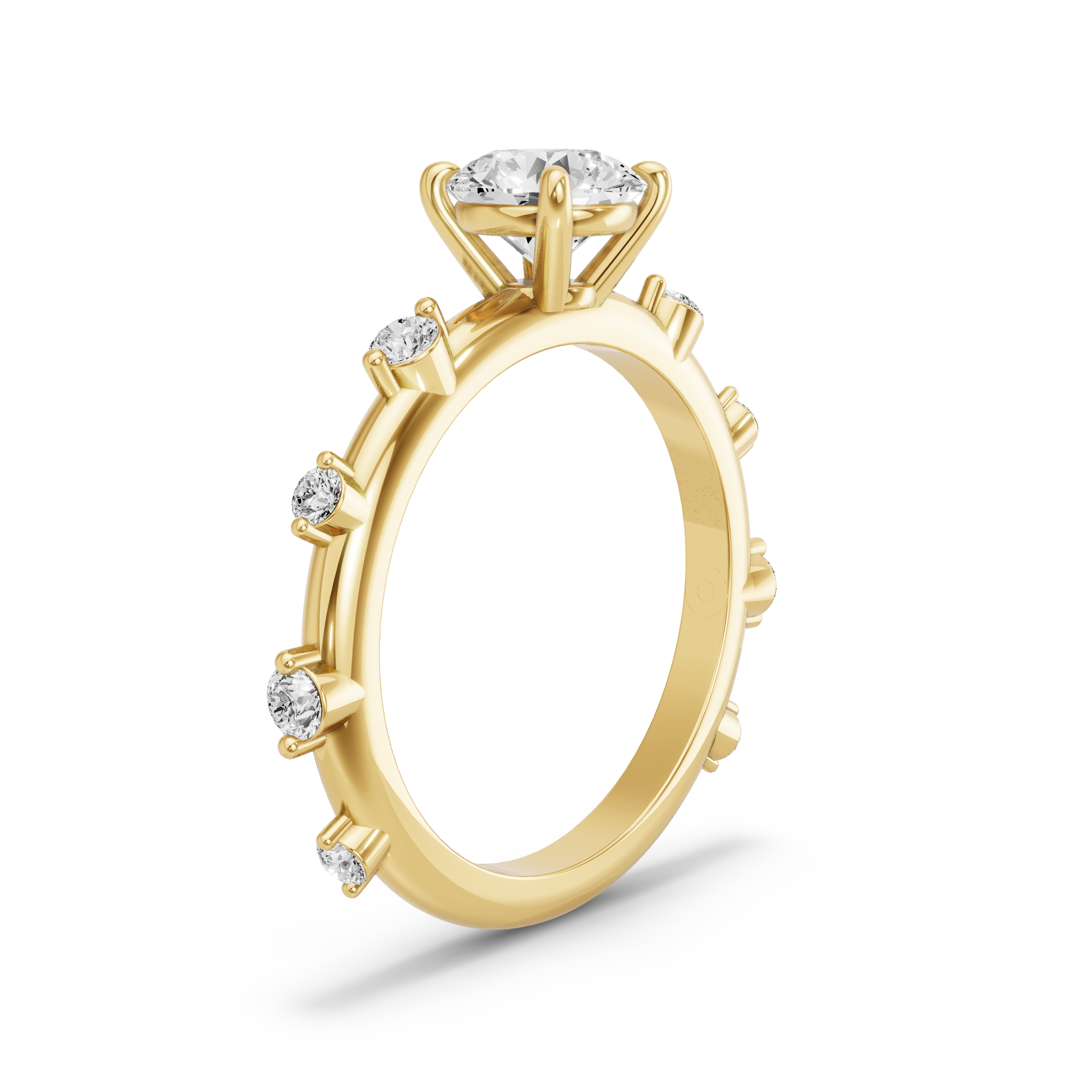 Image for Round Classic Basket Ring with Floating Station band