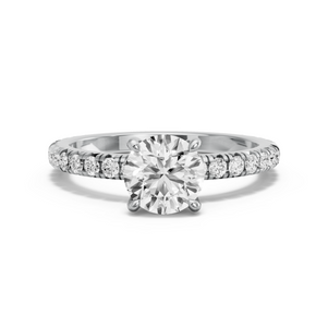 Image for Round Classic Basket Ring with French Pave band