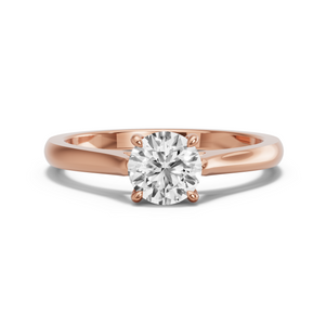 Image for Round Classic Basket Ring with Knife Edge Cathedral band in 18K Rose Gold