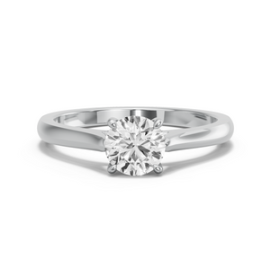 Image for Round Classic Basket Ring with Knife Edge Cathedral band