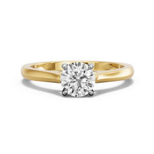 Image for Round Classic Basket Ring with Knife Edge Cathedral band in 18K Two Tone Yellow Gold