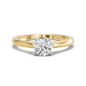 Image for Round Classic Basket Ring with Knife Edge Cathedral band
