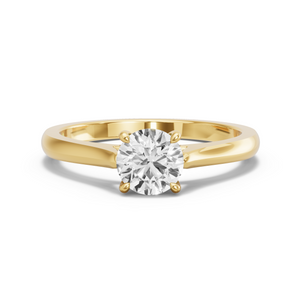 Image for Round Classic Basket Ring with Knife Edge Cathedral band