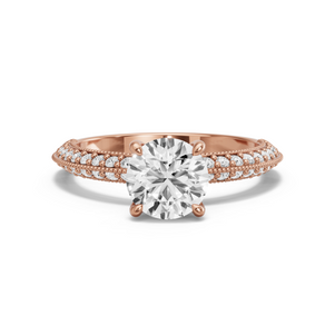 Image for Round Classic Basket Ring with Knife Edge Pave band