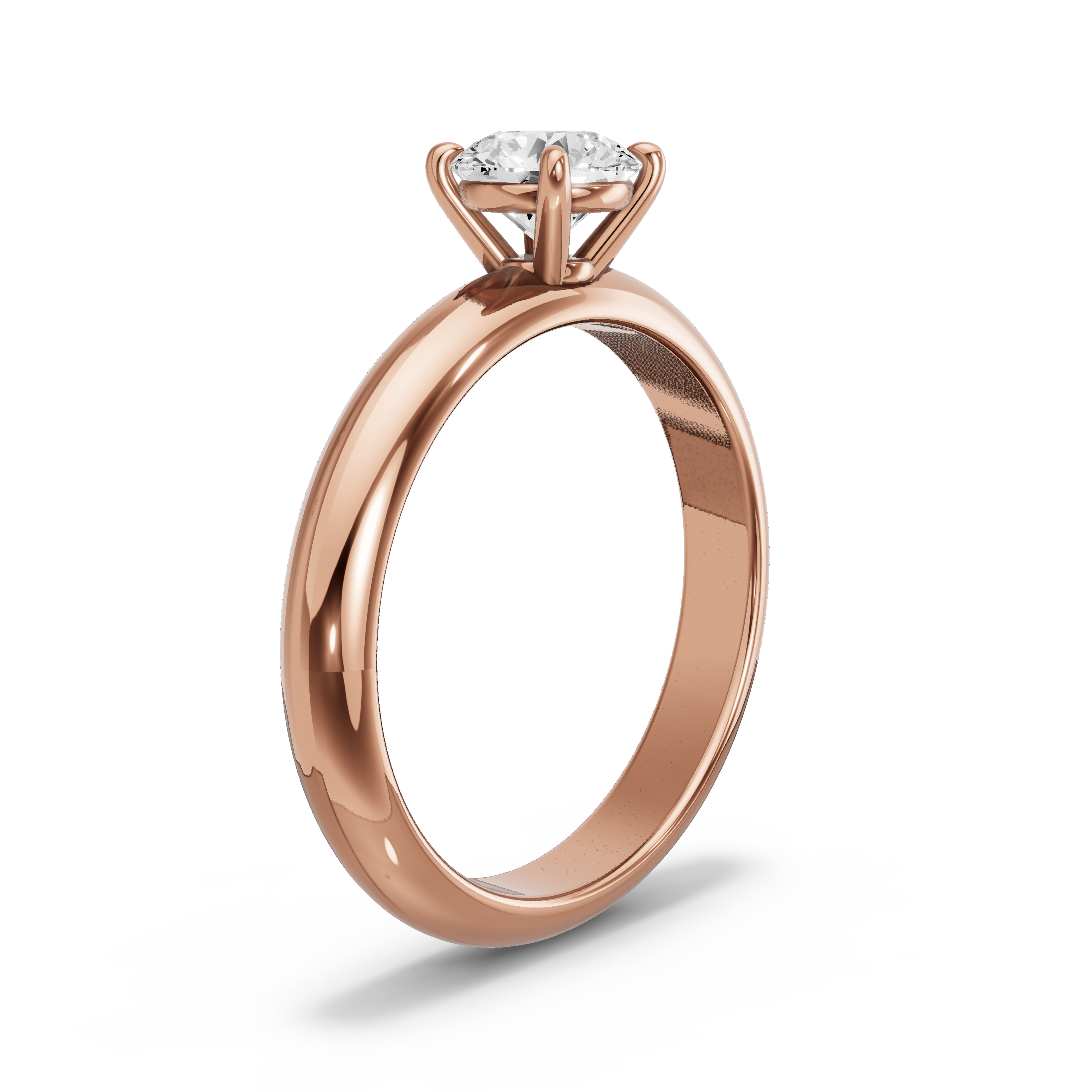 Image for Round Classic Basket Ring with Knife Edge Solitaire band