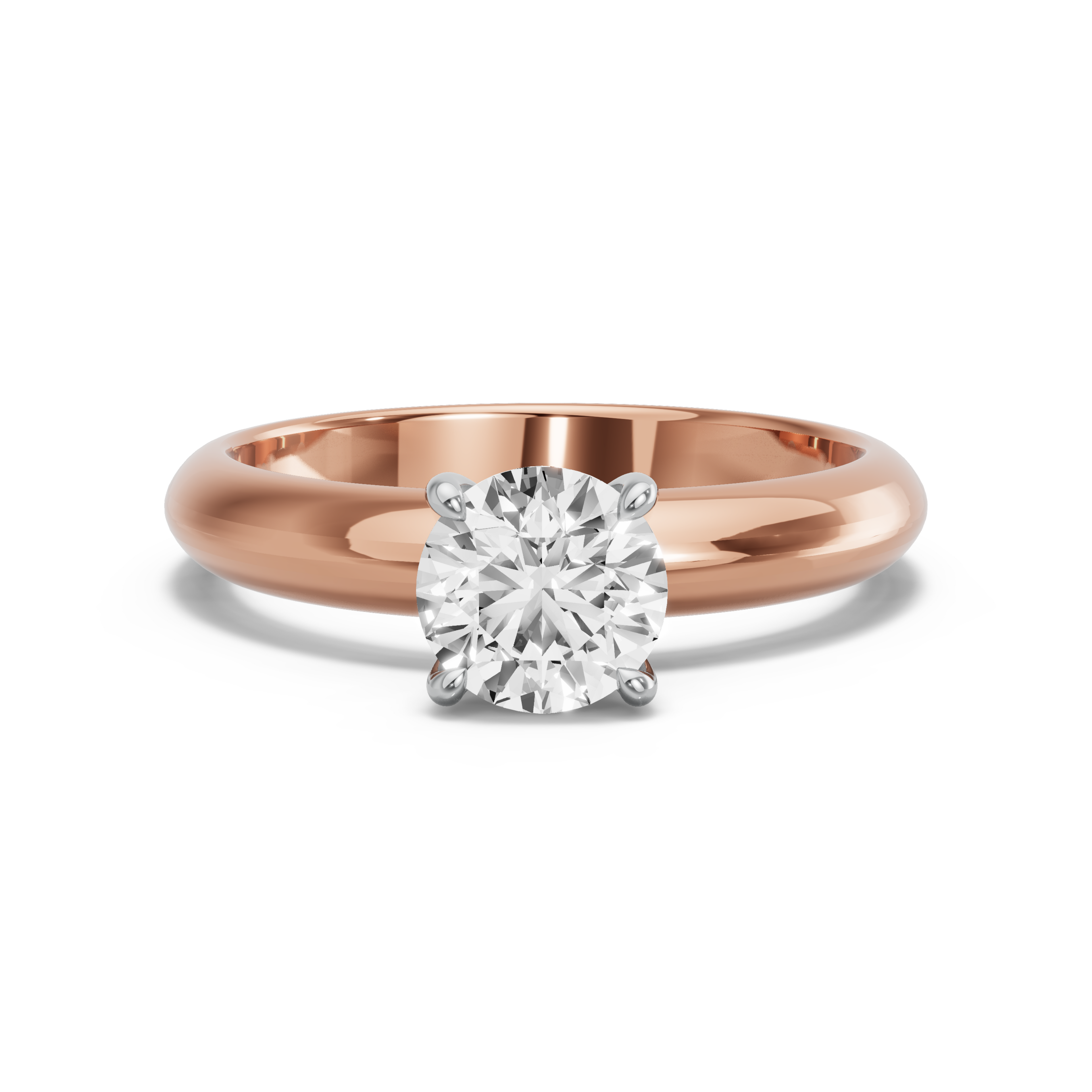 Image for Round Classic Basket Ring with Knife Edge Solitaire band