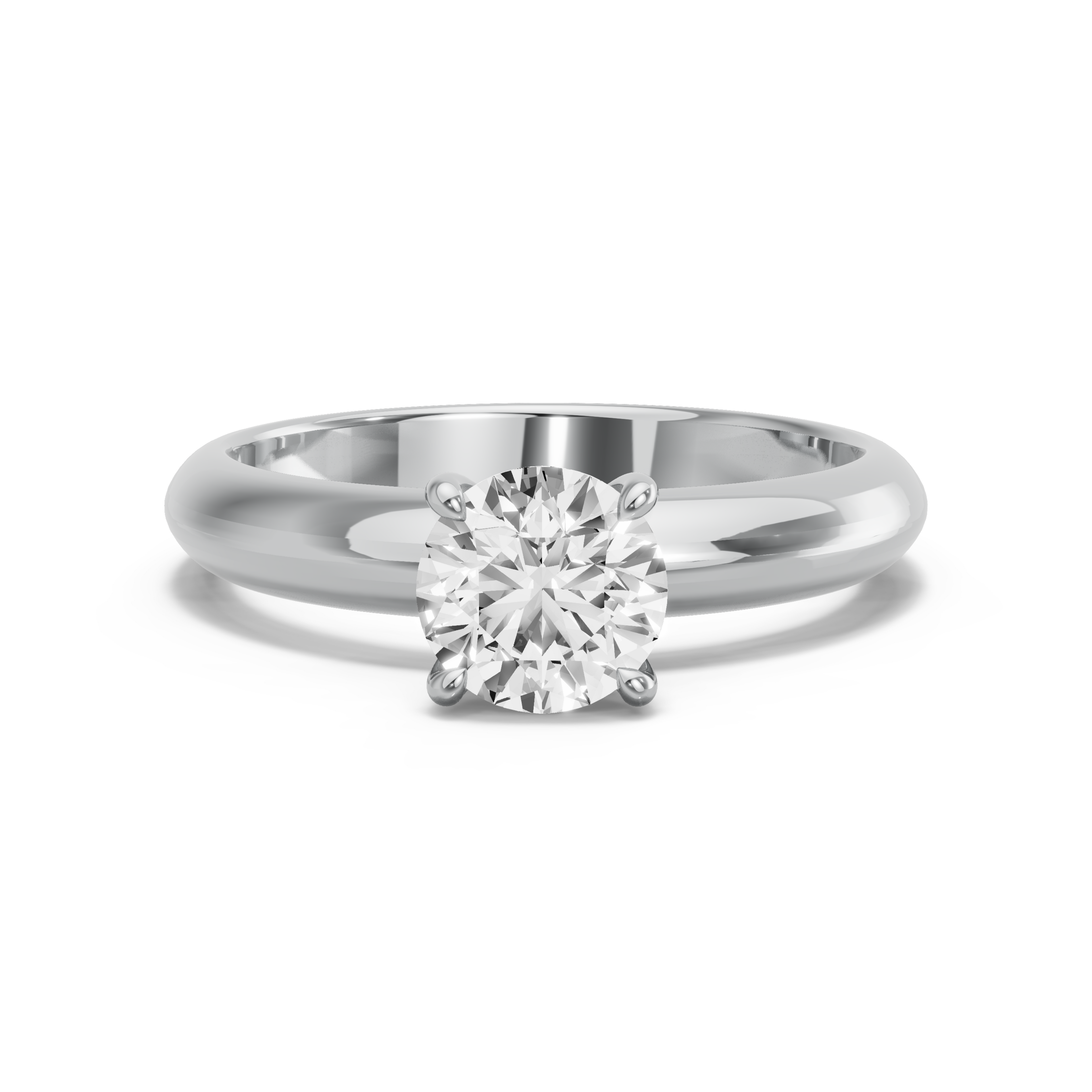 Image for Round Classic Basket Ring with Knife Edge Solitaire band