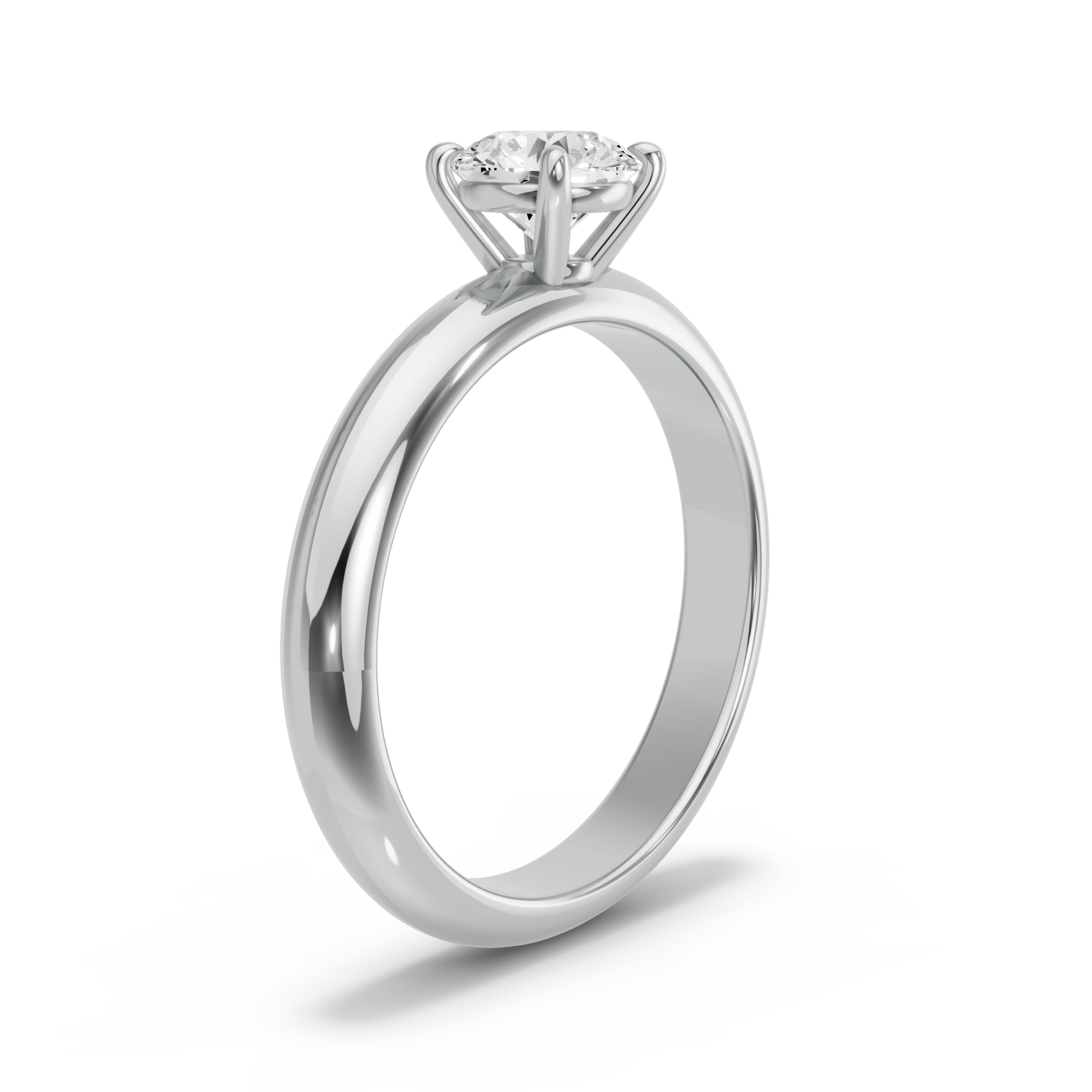 Image for Round Classic Basket Ring with Knife Edge Solitaire band