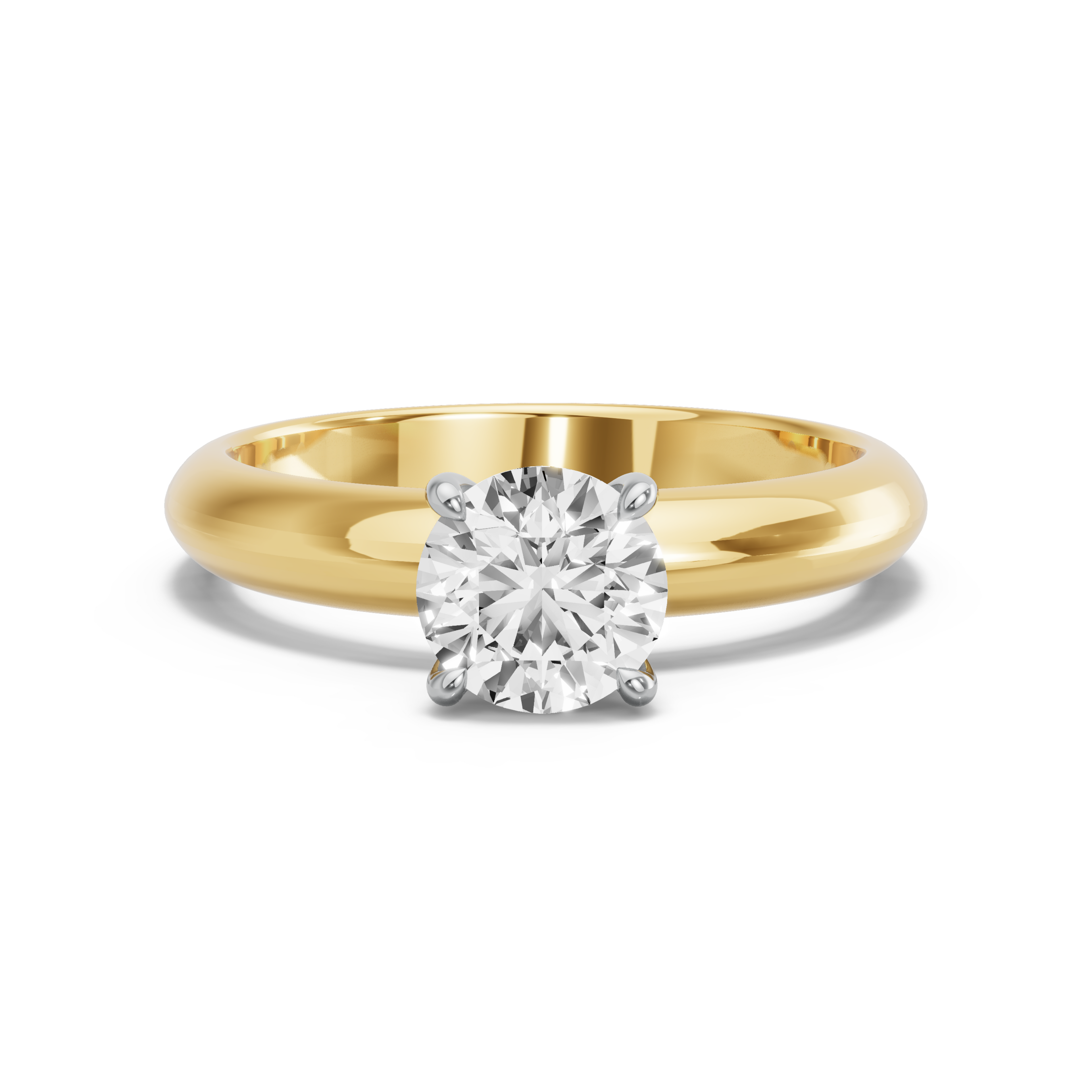 Image for Round Classic Basket Ring with Knife Edge Solitaire band