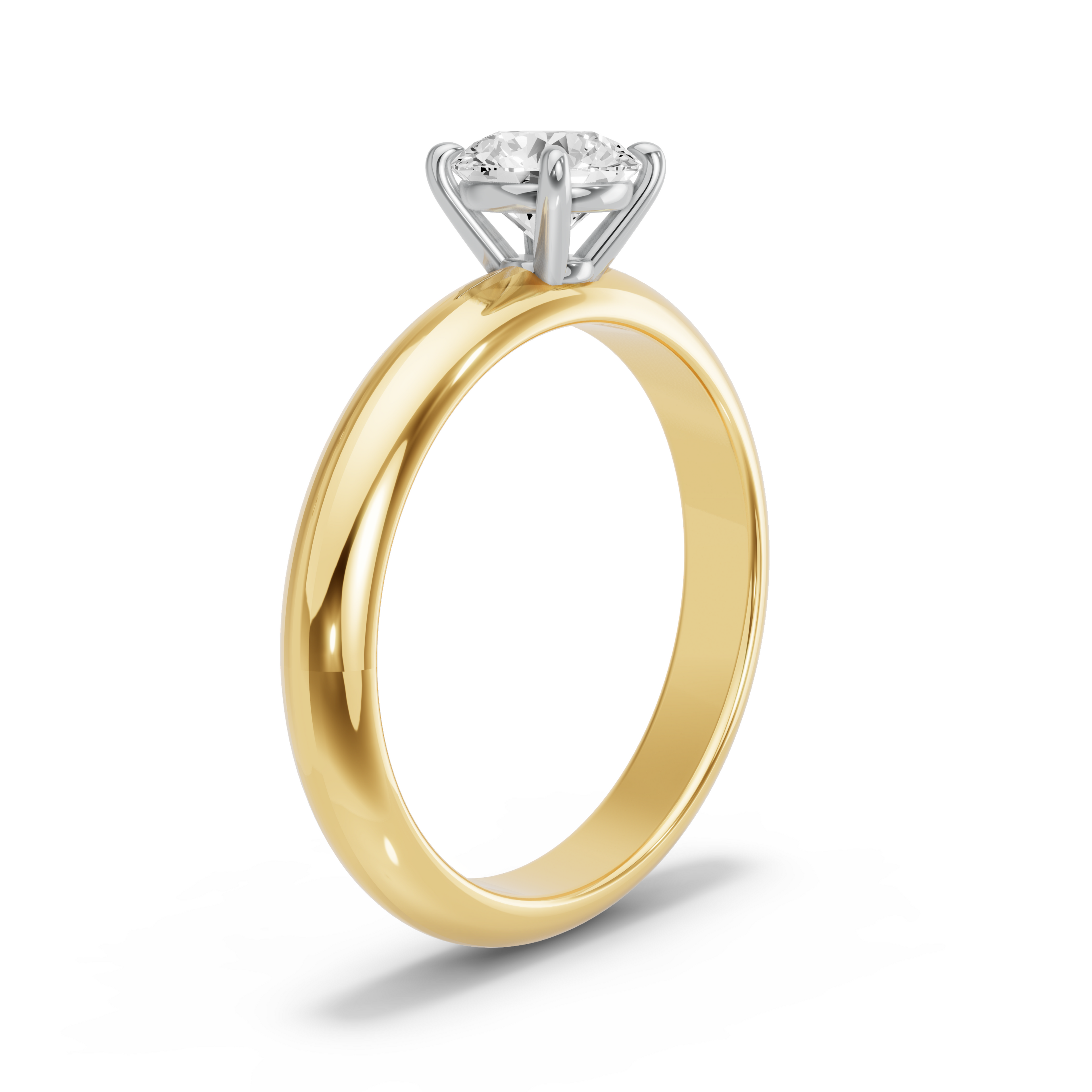 Image for Round Classic Basket Ring with Knife Edge Solitaire band