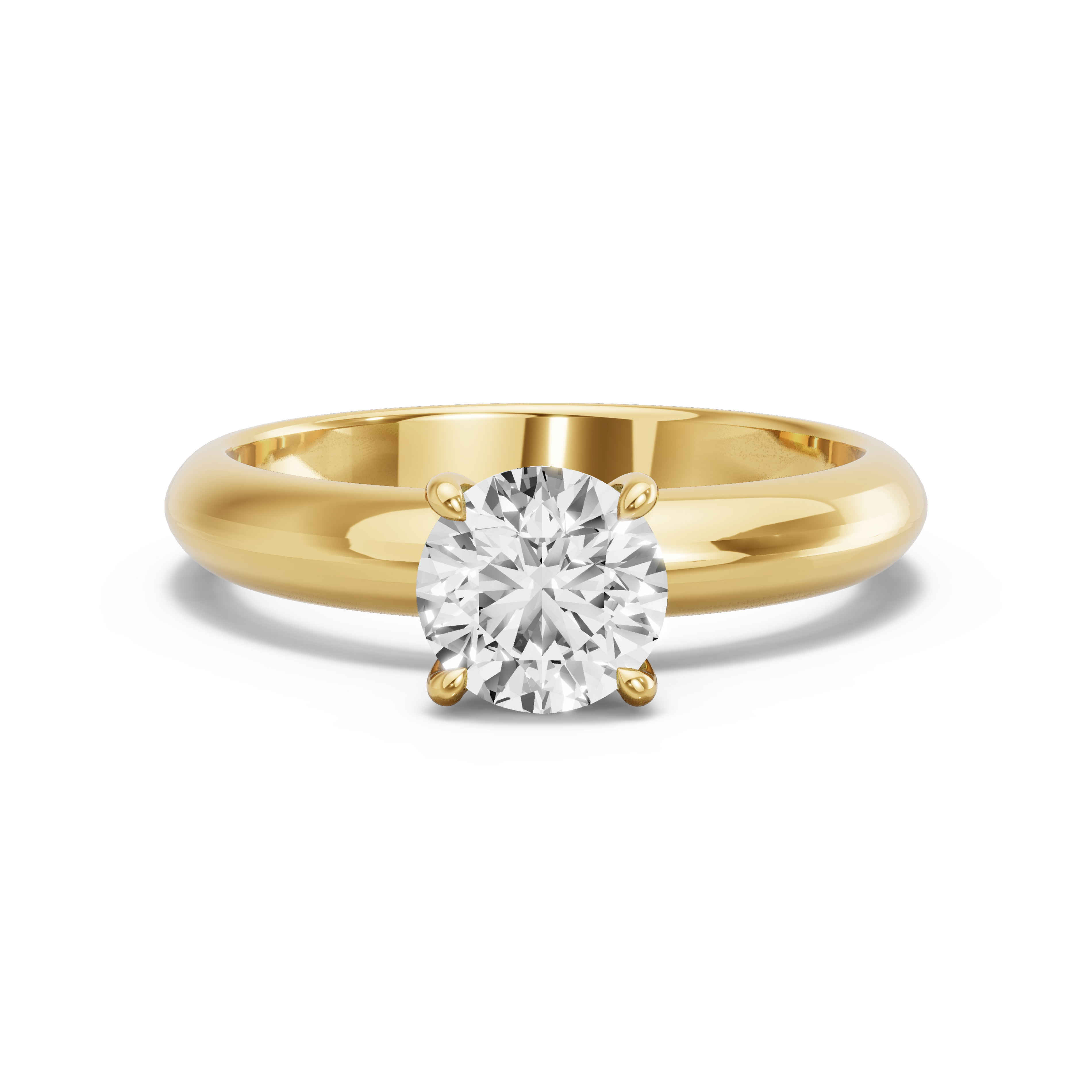 Image for Round Classic Basket Ring with Knife Edge Solitaire band