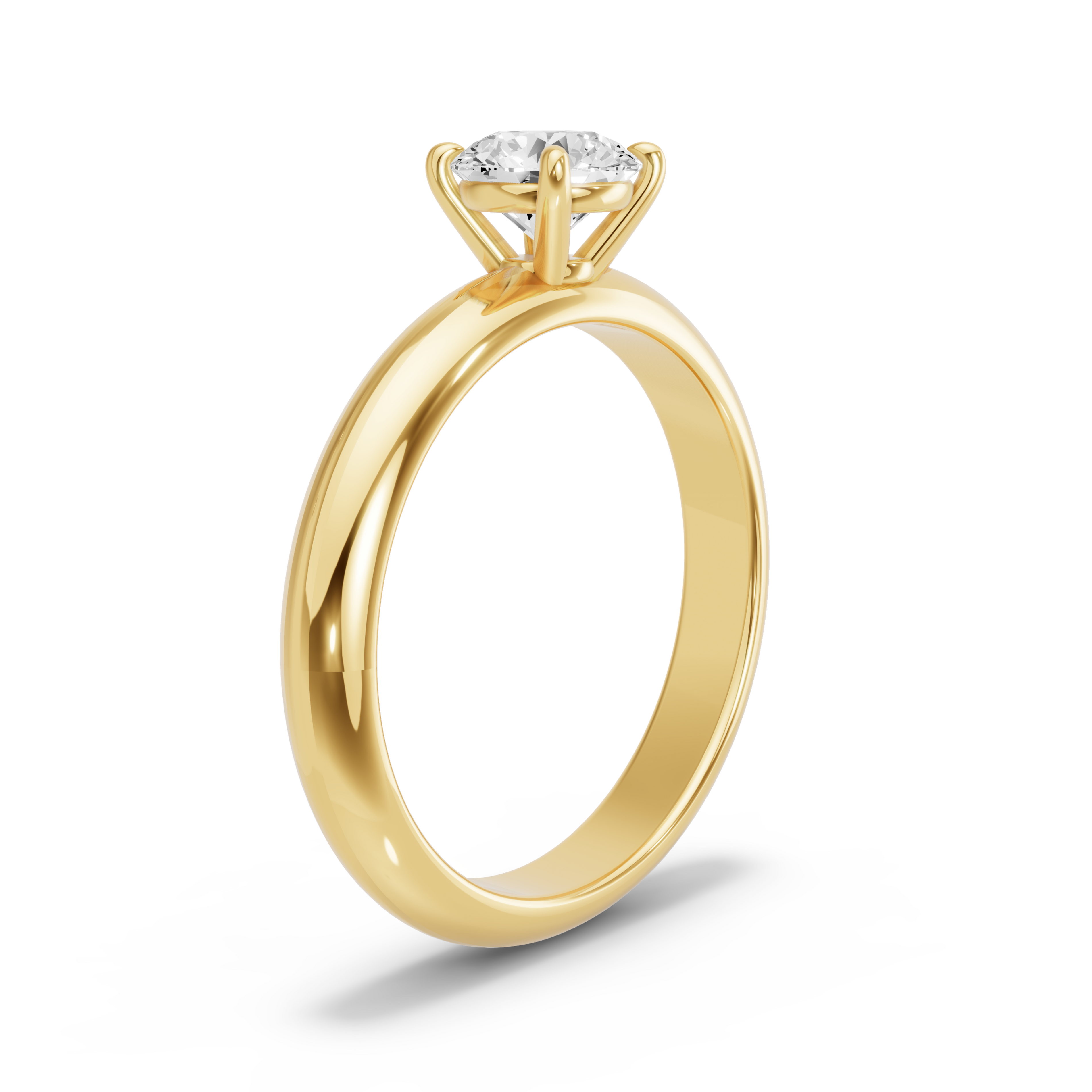 Image for Round Classic Basket Ring with Knife Edge Solitaire band