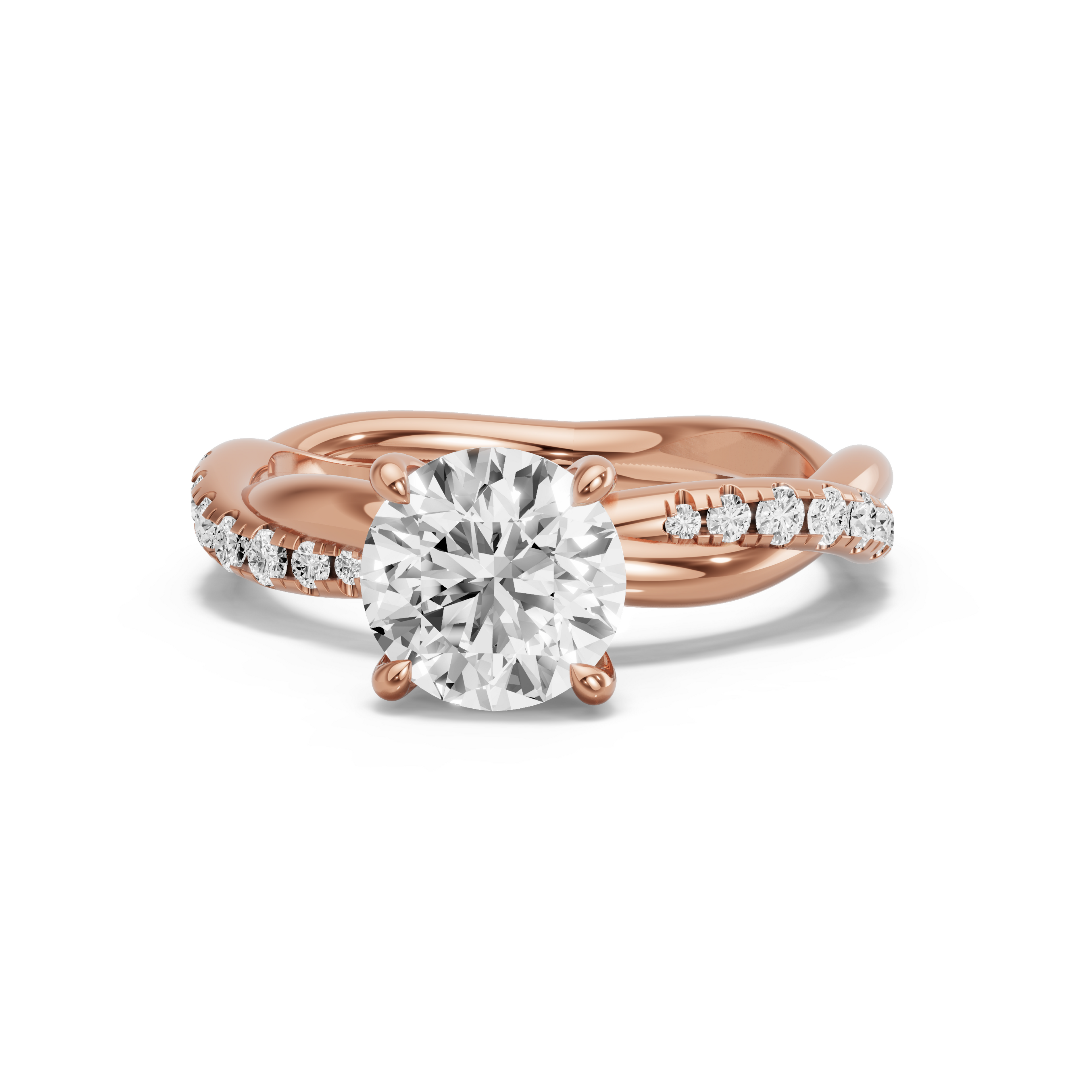 Image for Round Classic Basket Ring with Rope Pave band