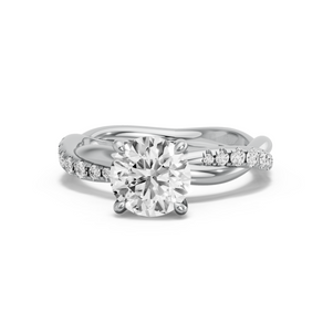 Image for Round Classic Basket Ring with Rope Pave band