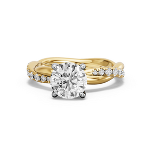 Image for Round Classic Basket Ring with Rope Pave band